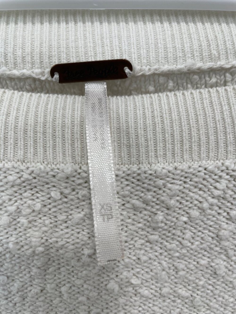 Free People Sweater Small Found My Friend Pullover Cream Textured Knit Cozy - Picture 7 of 11